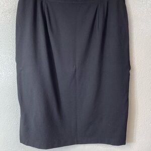 Eileen Fisher Black Knit Skirt Size Large Pull On Side Slit Minimalist Chic Wear